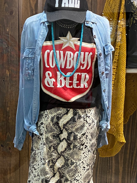 Cowboys & Beer Graphic Tee