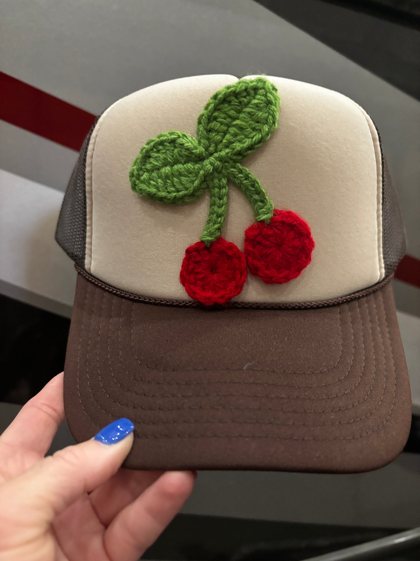 Crochet Cherries Trucker Hat