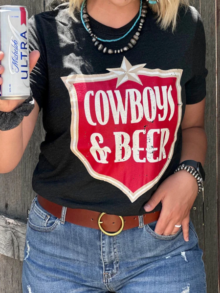 cowboys & beer tee