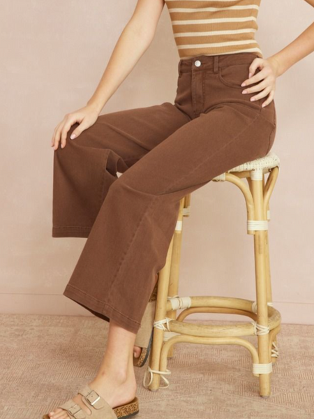 brown wide leg jeans