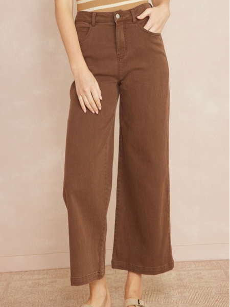 brown wide leg jeans