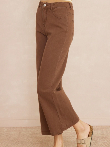 brown wide leg jeans