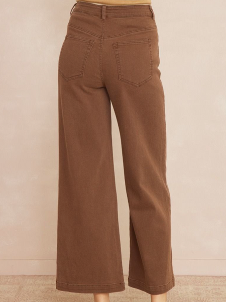 brown wide leg jeans
