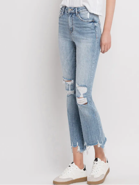 Handy High Rise Crop Flare Jeans