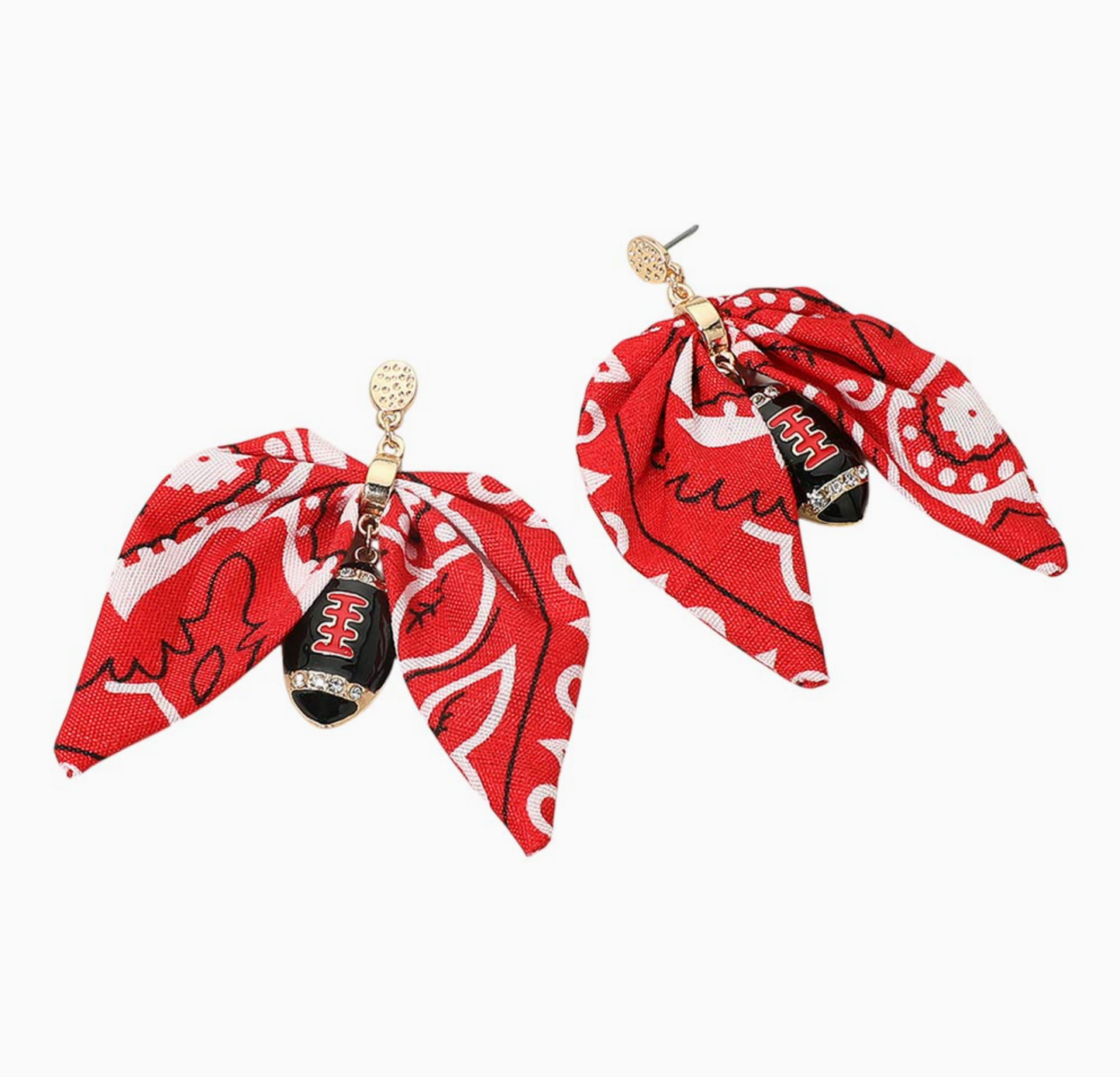 Bandana Football Charm Earrings