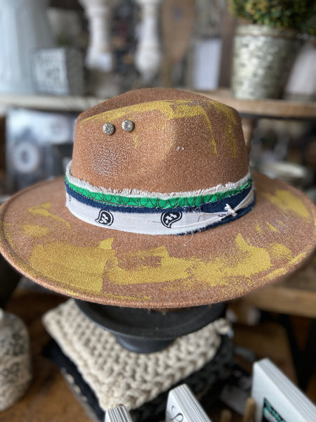 One of a Kind Burned Rancher Hat