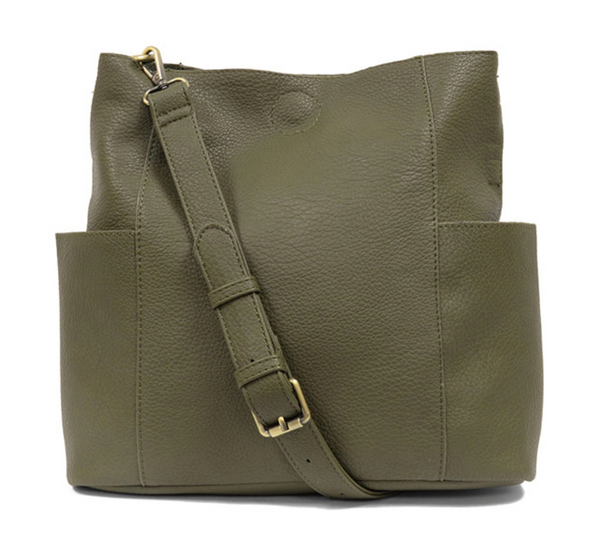Kayleigh Vegan Leather Side Pocket Bucket Bag