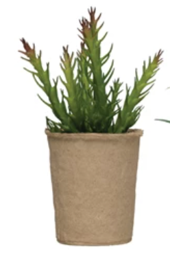 Faux Succulent in Paper Pot