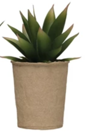 Faux Succulent in Paper Pot
