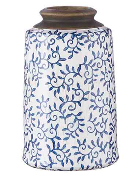 Blue Transferware Vase