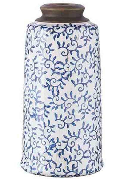 Blue Transferware Vase