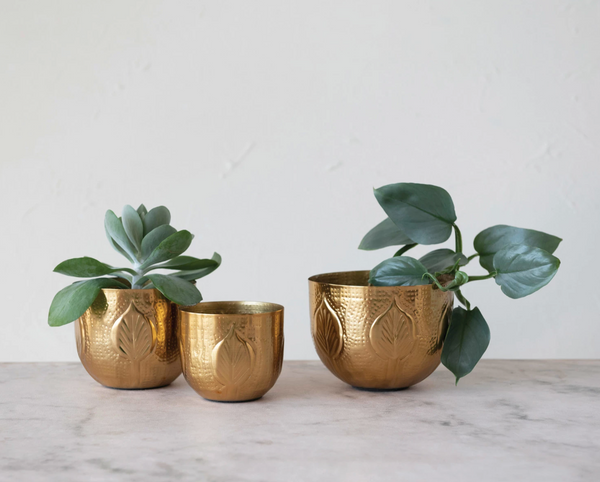 Debossed Metal Planter
