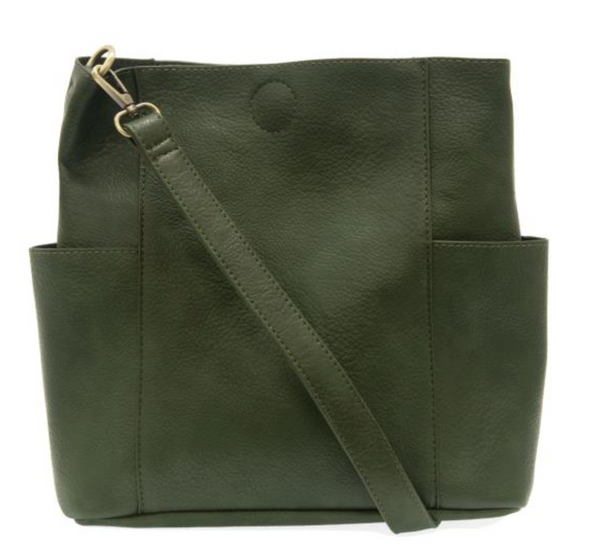 Kayleigh Vegan Leather Side Pocket Bucket Bag