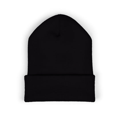Kingdom Embroidered Beanie — Cuffed Knit Hat with Bear Design