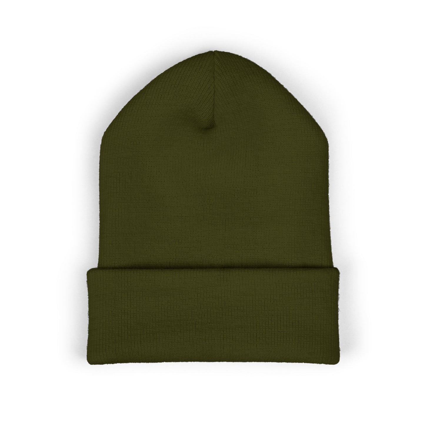 Kingdom Embroidered Beanie — Cuffed Knit Hat with Bear Design
