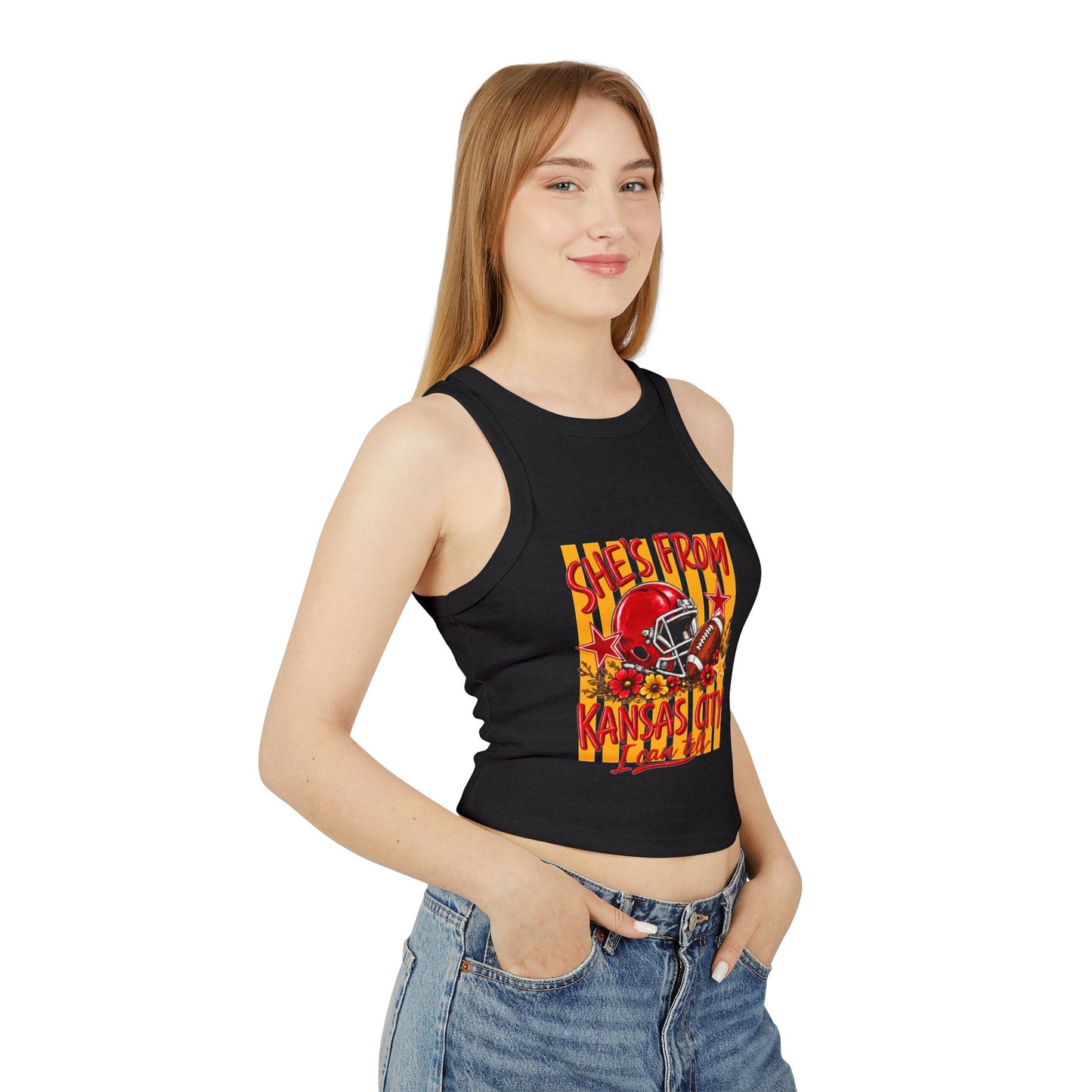 Racer Tank - She's From Kansas City Football Graphic