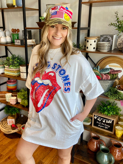 Rolling Stones Graphic Oversized T-Shirt Dress