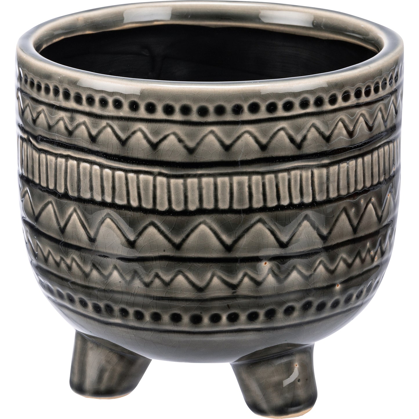 Grey Geometric Planter