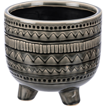 Grey Geometric Planter