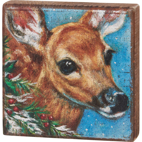 Woodland Deer Block Sign