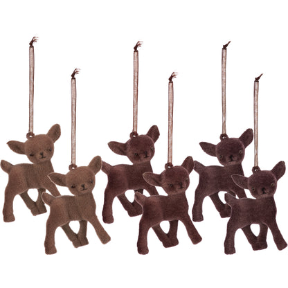 Flocked Deer Ornament