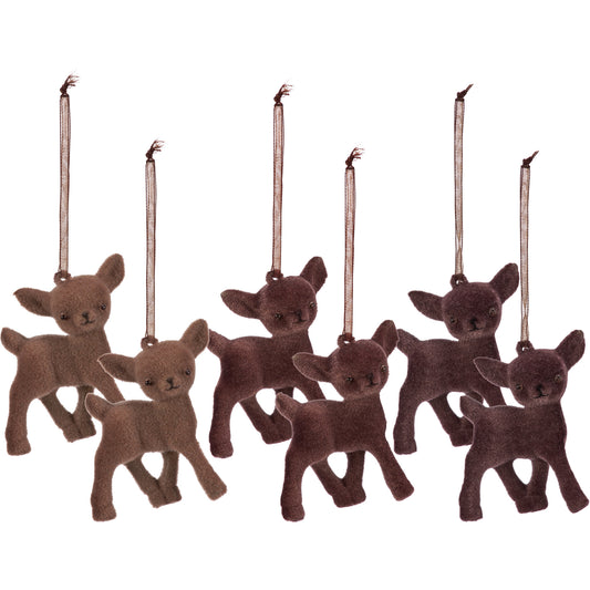 Flocked Deer Ornament