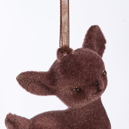 Flocked Deer Ornament