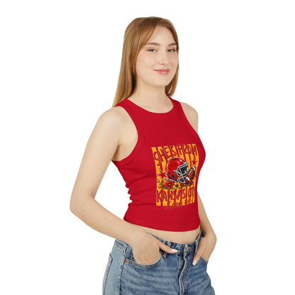 Racer Tank - She's From Kansas City Football Graphic