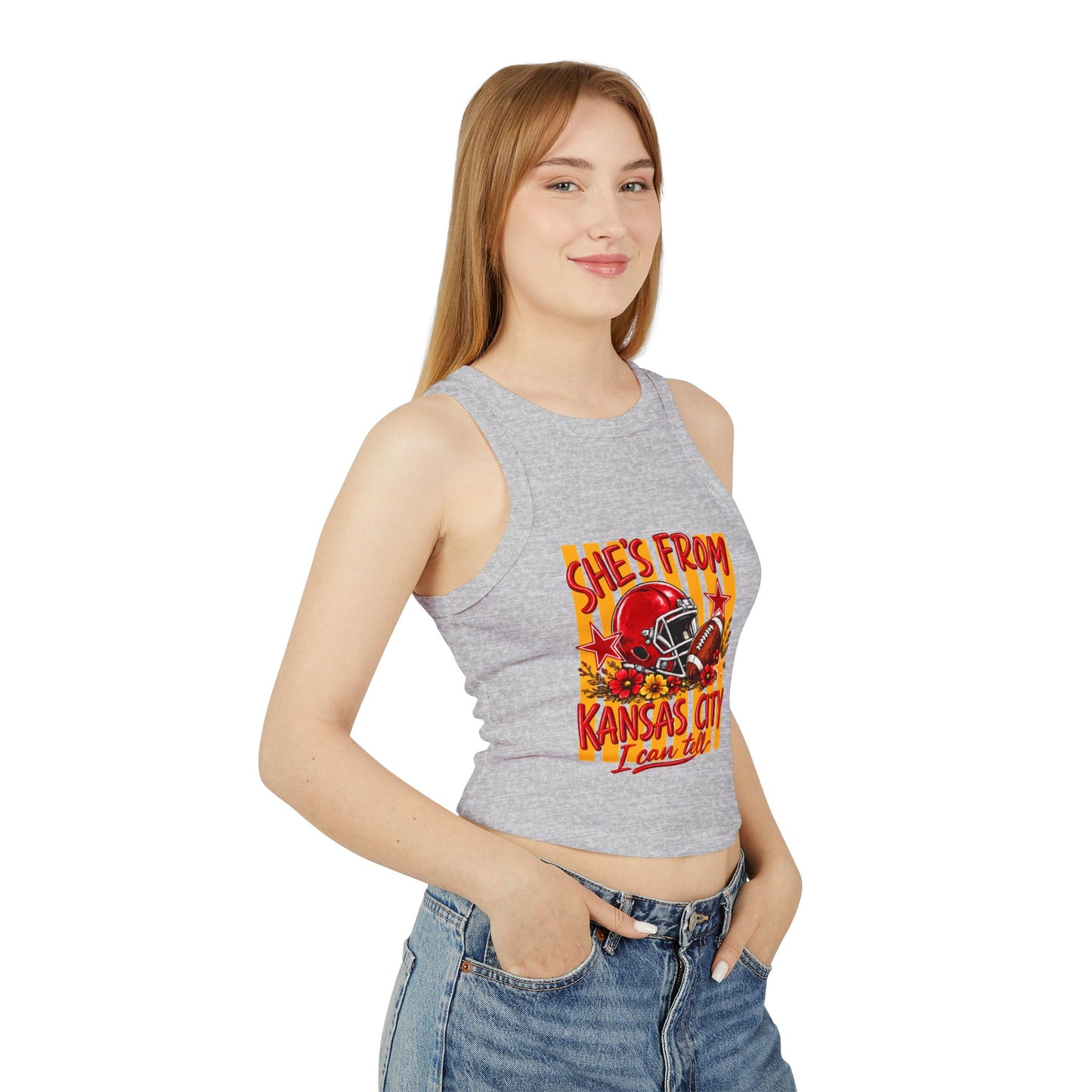 Racer Tank - She's From Kansas City Football Graphic