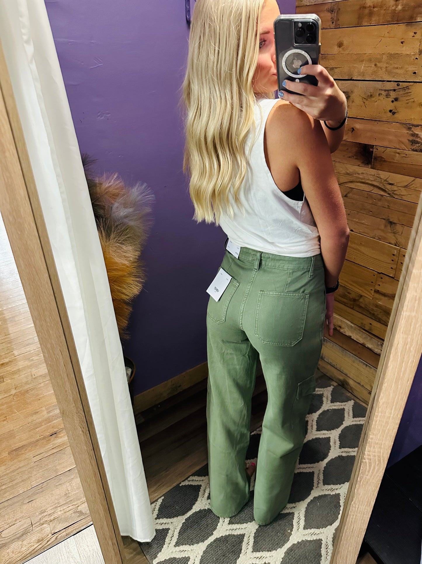 SALLI HIGH RISE CARGO WIDE LEG JEANS