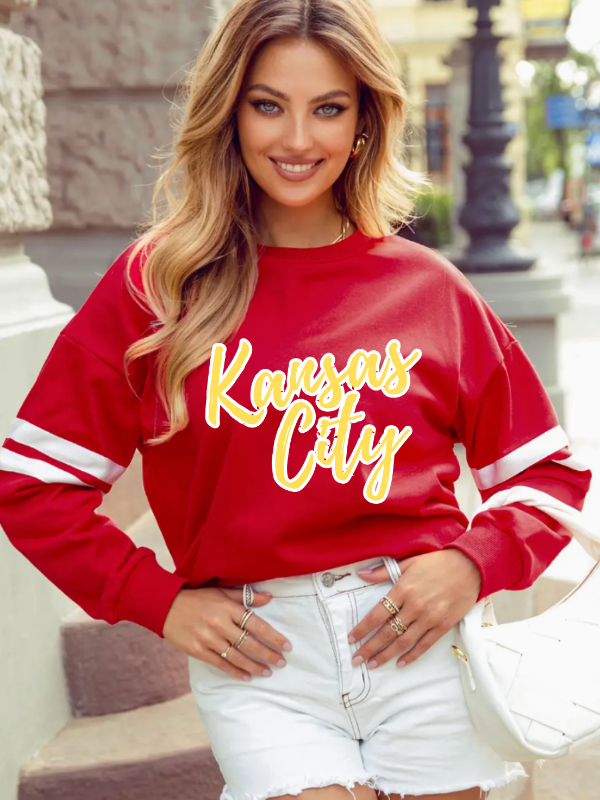 Kansas City Stripe Sleeve Sweatshirt