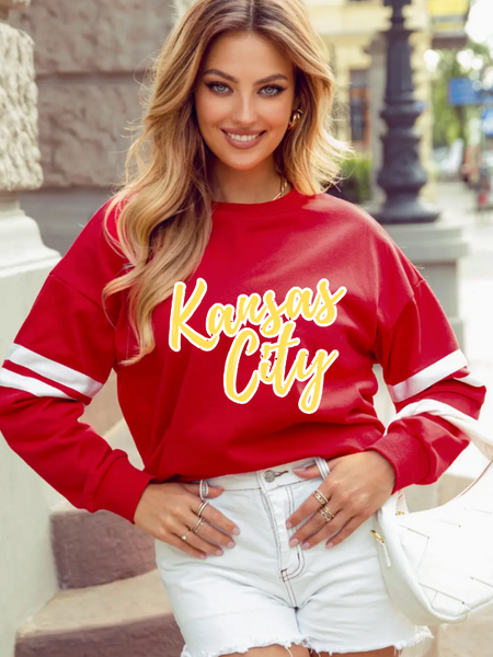 Kansas City Stripe Sleeve Sweatshirt