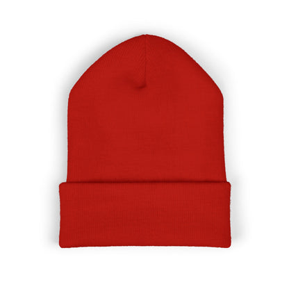 Kingdom Embroidered Beanie — Cuffed Knit Hat with Bear Design