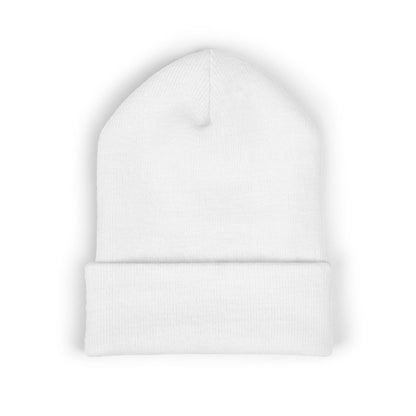 Kingdom Embroidered Beanie — Cuffed Knit Hat with Bear Design