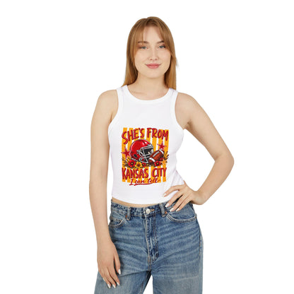 Racer Tank - She's From Kansas City Football Graphic