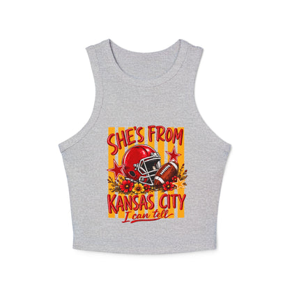 Racer Tank - She's From Kansas City Football Graphic