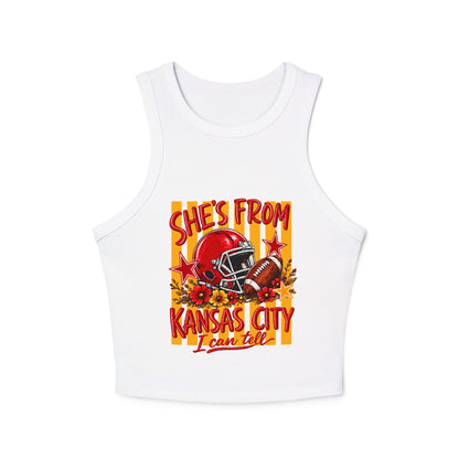 Racer Tank - She's From Kansas City Football Graphic