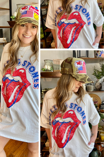 Rolling Stones Graphic Oversized T-Shirt Dress