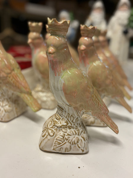 Stoneware Bird with Crown