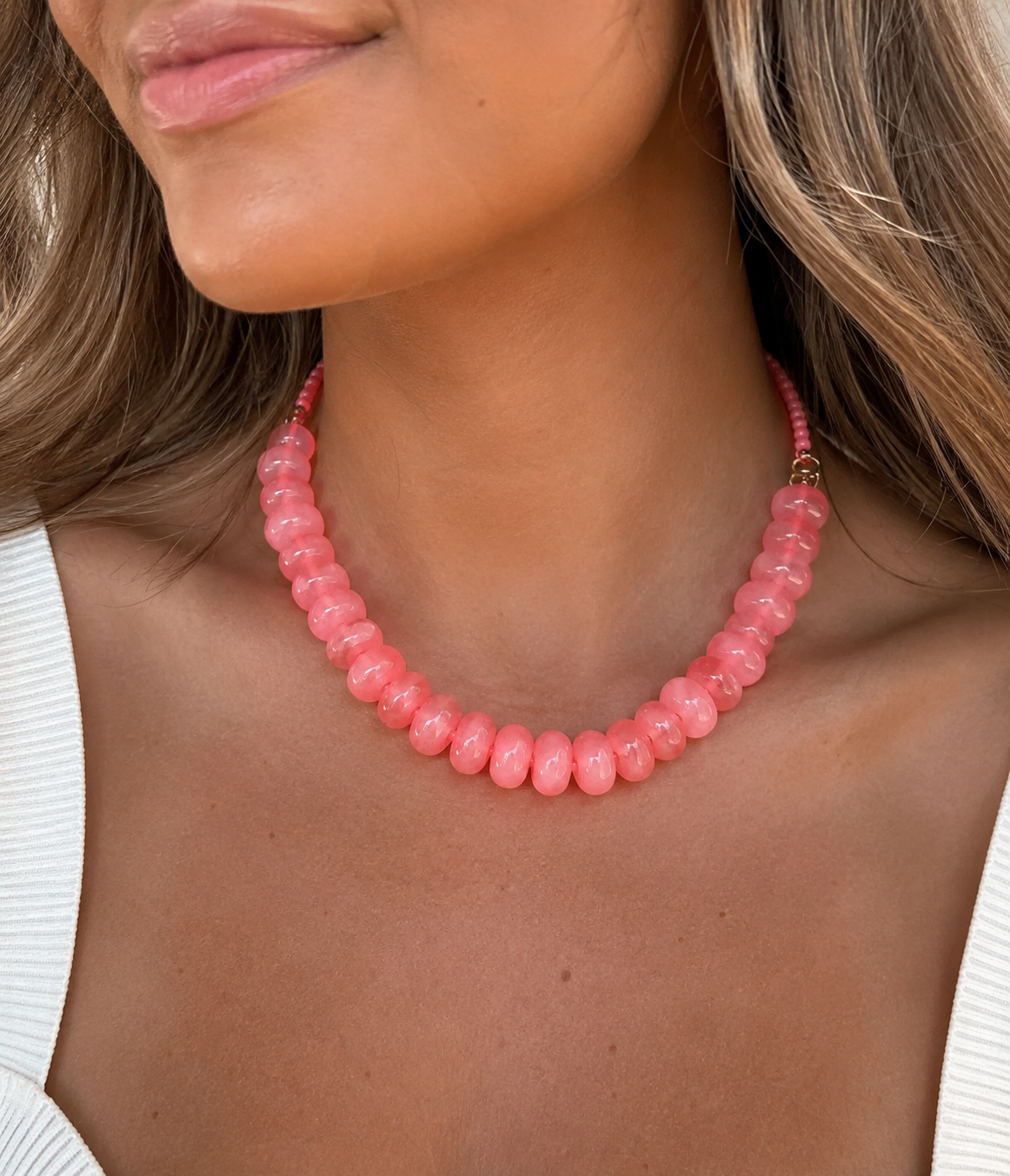 Chunky Beaded Natural Swirl Statement Necklace