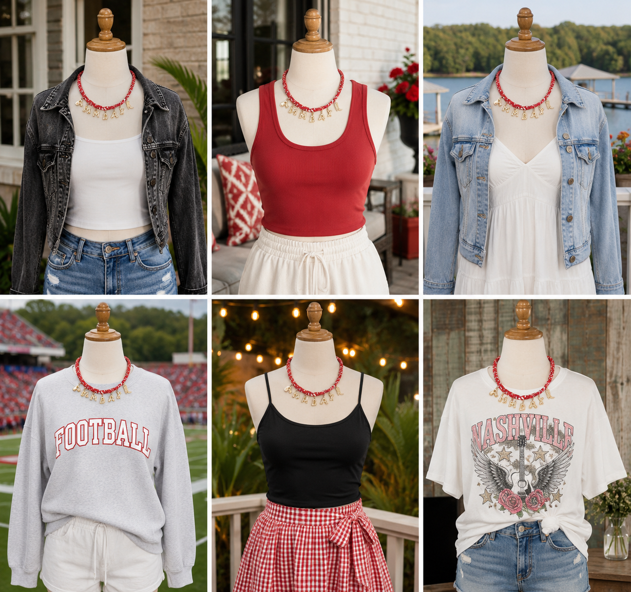 Game Day Charm Bandana Necklace