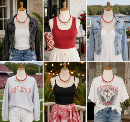 Game Day Charm Bandana Necklace