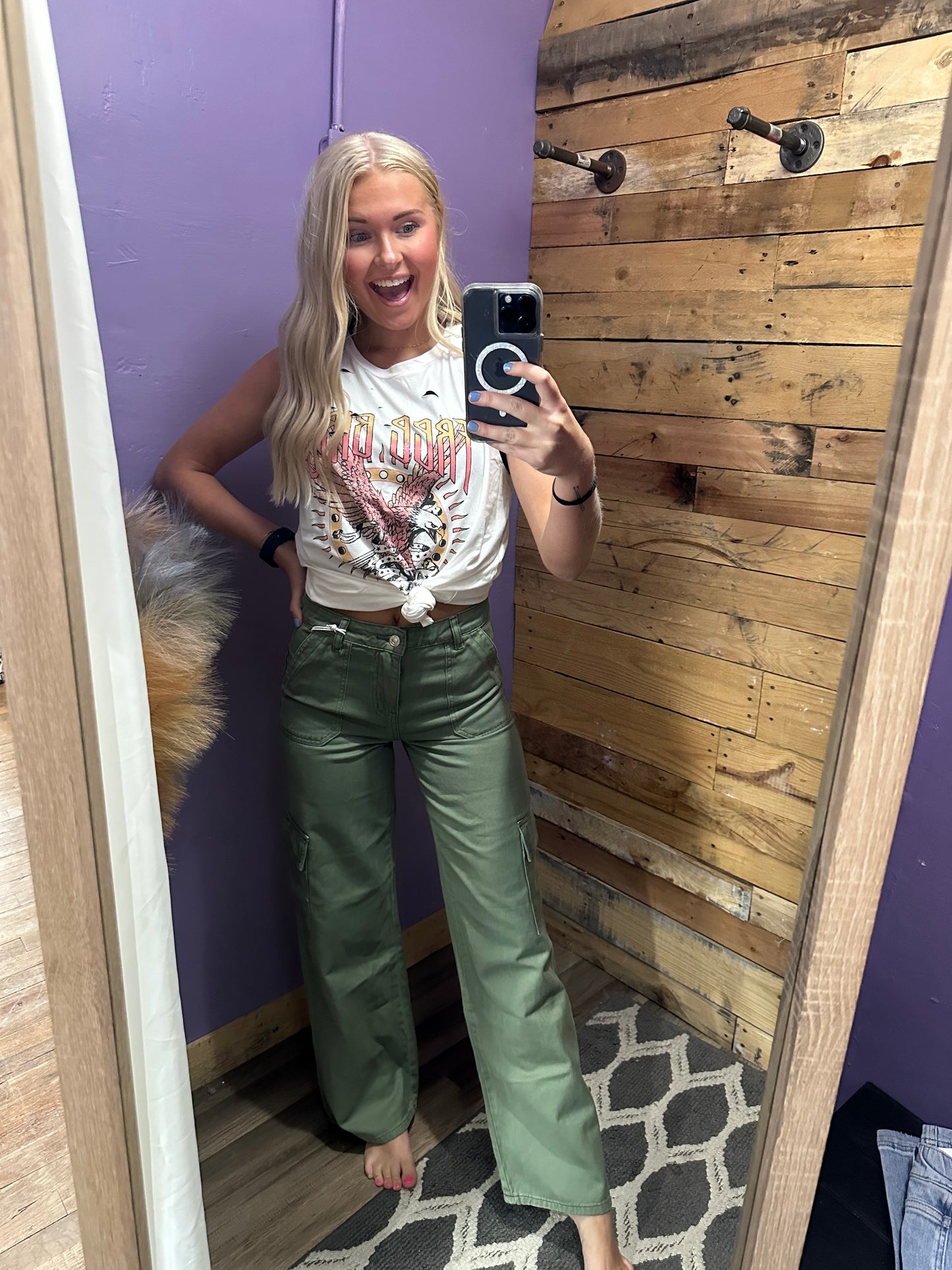 SALLI HIGH RISE CARGO WIDE LEG JEANS