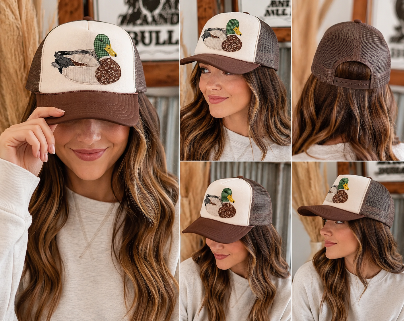 Granny's Faux Patchwork Mallard Trucker Hat