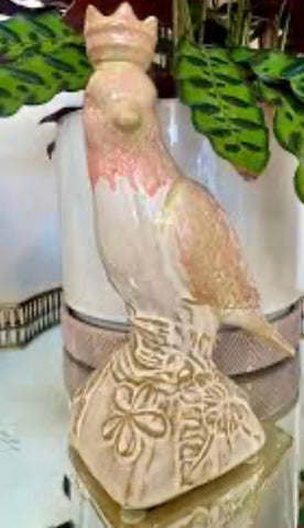 Stoneware Bird with Crown