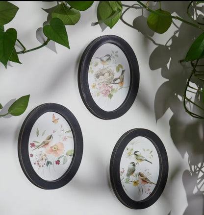 Chickadee Birds wall Hanging Decor Set