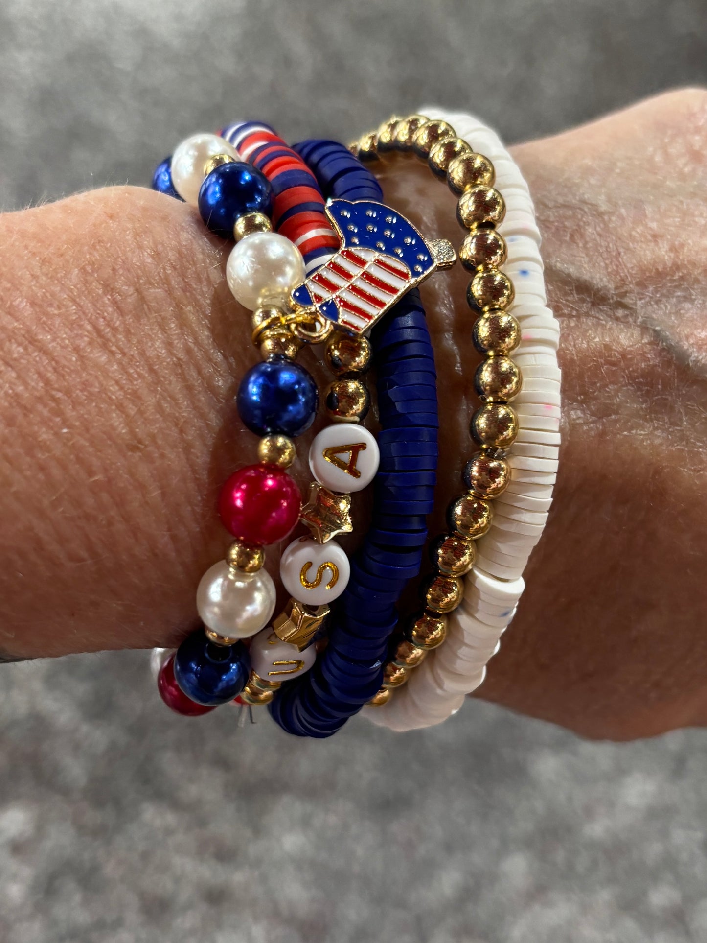 Patriotic Stretch Bracelet Set