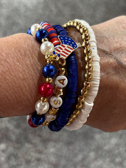 Patriotic Stretch Bracelet Set
