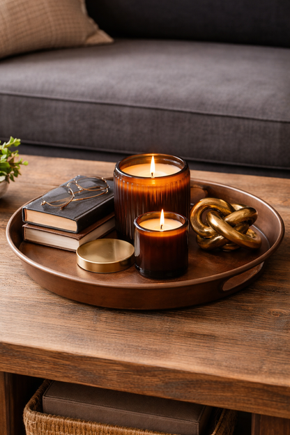 Round Copper Finish Tray