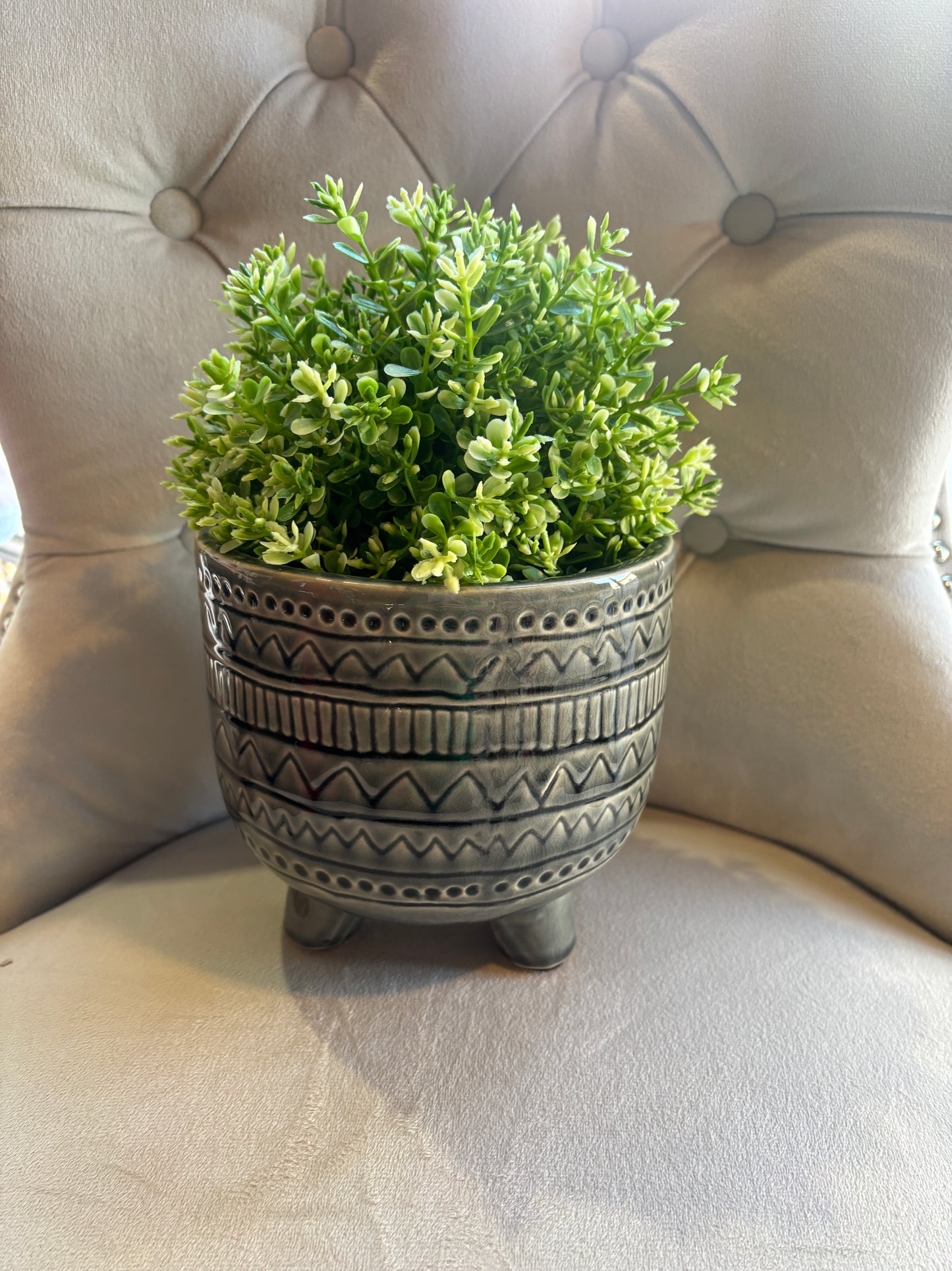 Grey Geometric Planter
